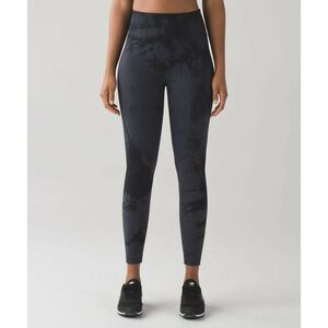LULULEMON Flow & Go Tight Dark Carbon / Black 7/8 Leggings Stretch Pants RARE 4